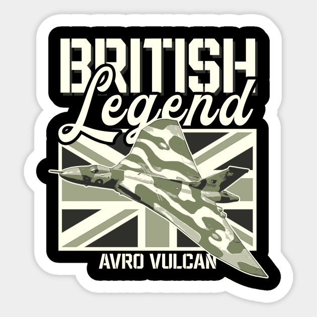 Avro Vulcan Bomber Jet Aircraft RAF Airplane British Legend Sticker by BeesTeez